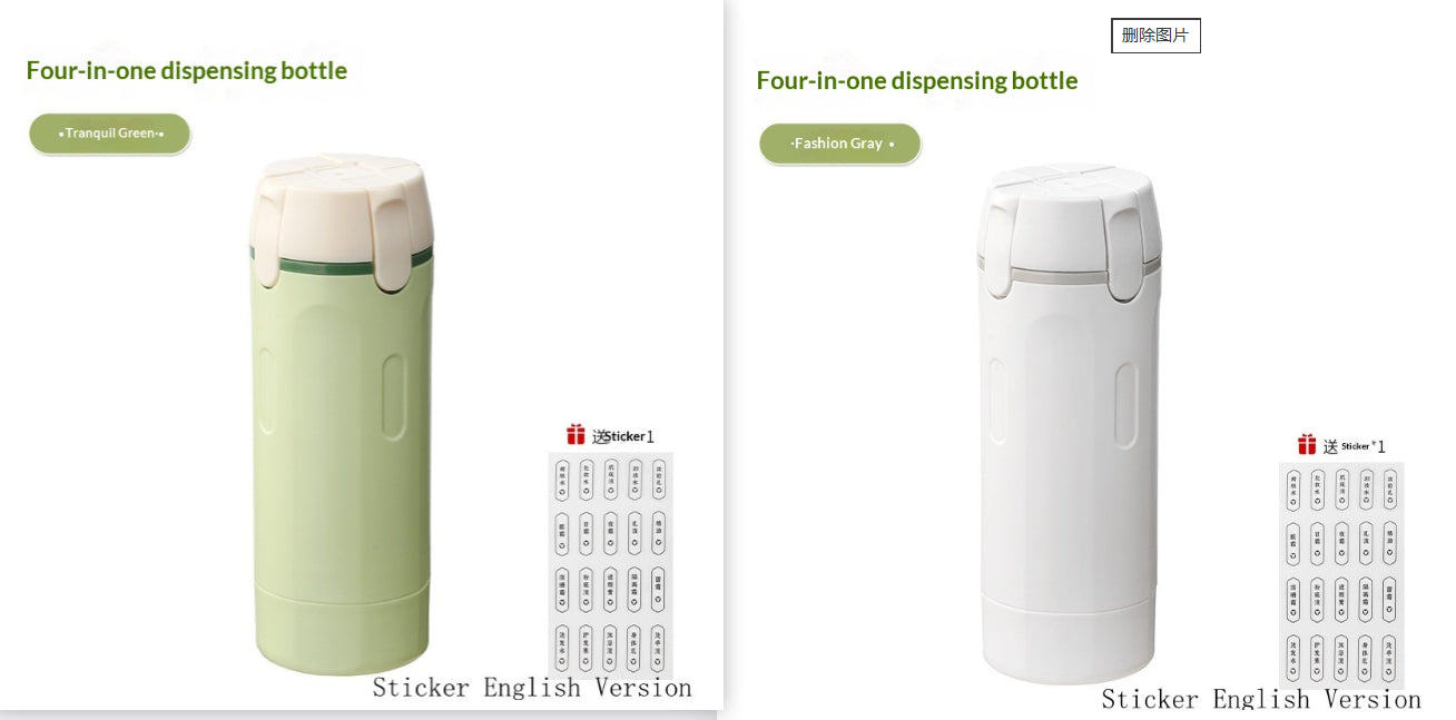 LunaComfort® – Distributeur 4-en-1 | Flacons de Voyage Anti-Fuite